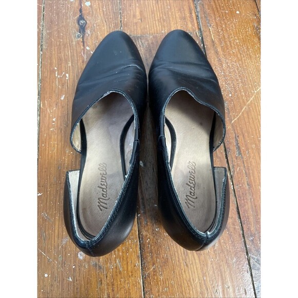 Madewell Lucie Asymmetrical Loafer Black. Leather Point Toe Size 9 - Picture 3 of 9